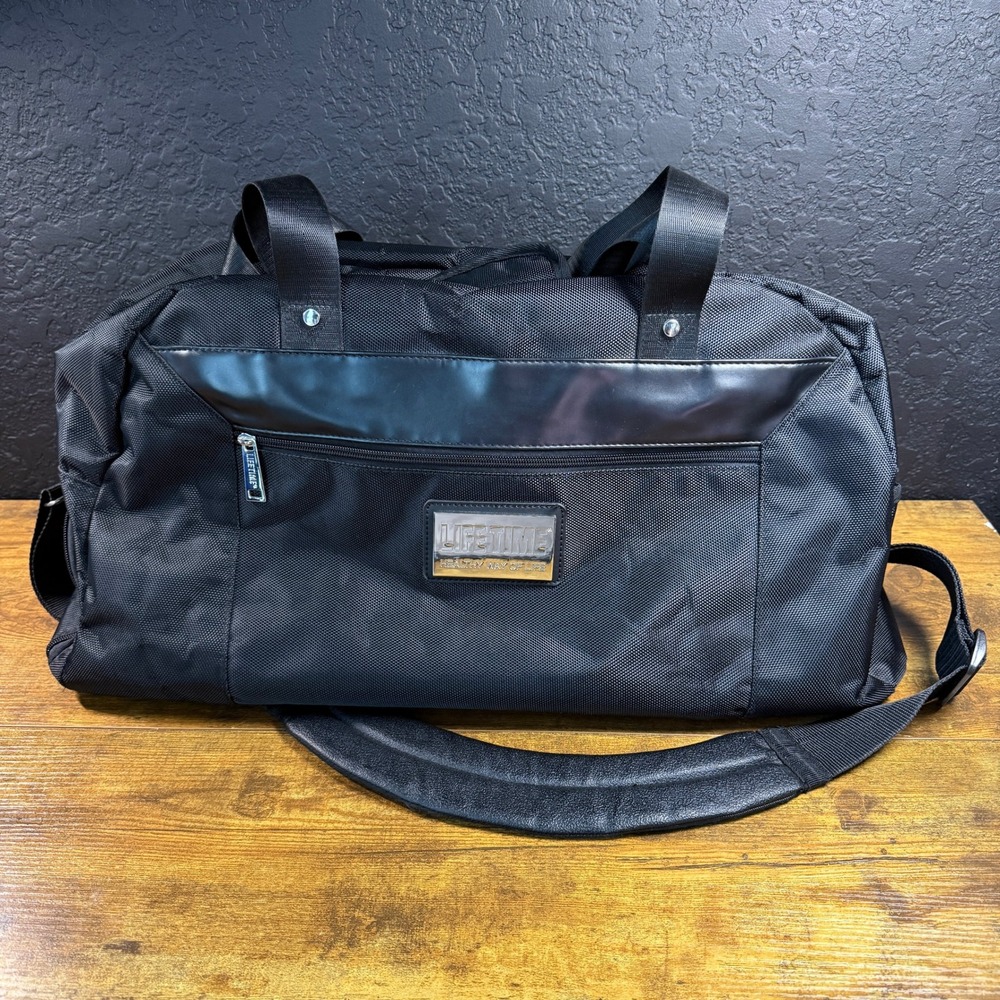 LIFETIME Duffle Bag‎ Black Nylon Carry On Weekender Travel Bag